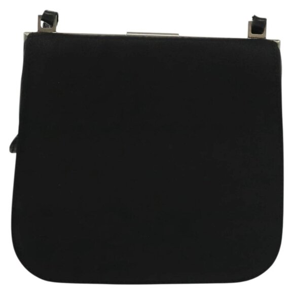 PRADA Shoulder Bag Nylon Leather Black Silver Auth 137290 - Picture 2 of 16